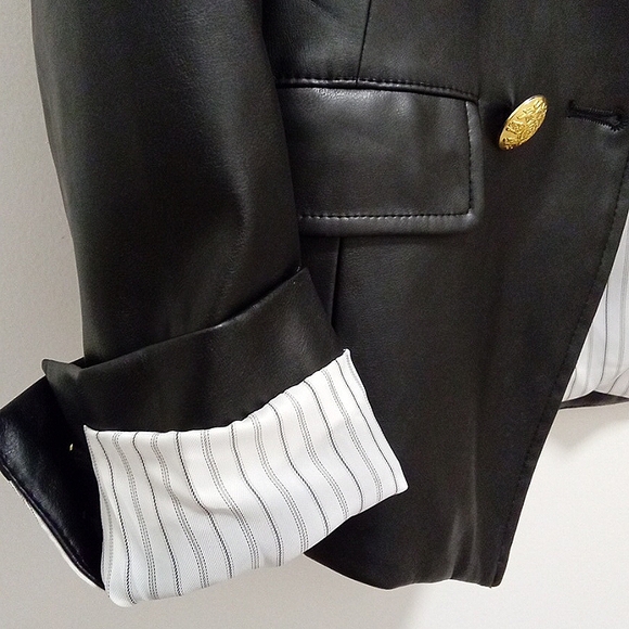 NEW! Anthropologie Nico Faux Leather Blazer XS - Picture 8 of 14